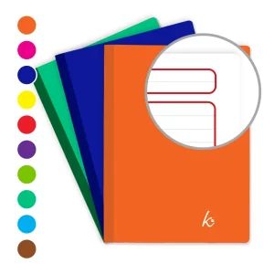 Cuaderno Francés Cosido Raya 100 Hojas margen rojo